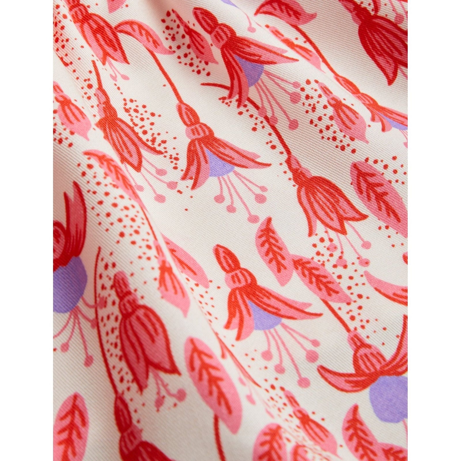 Fuchsia Aop Woven Frill Dress