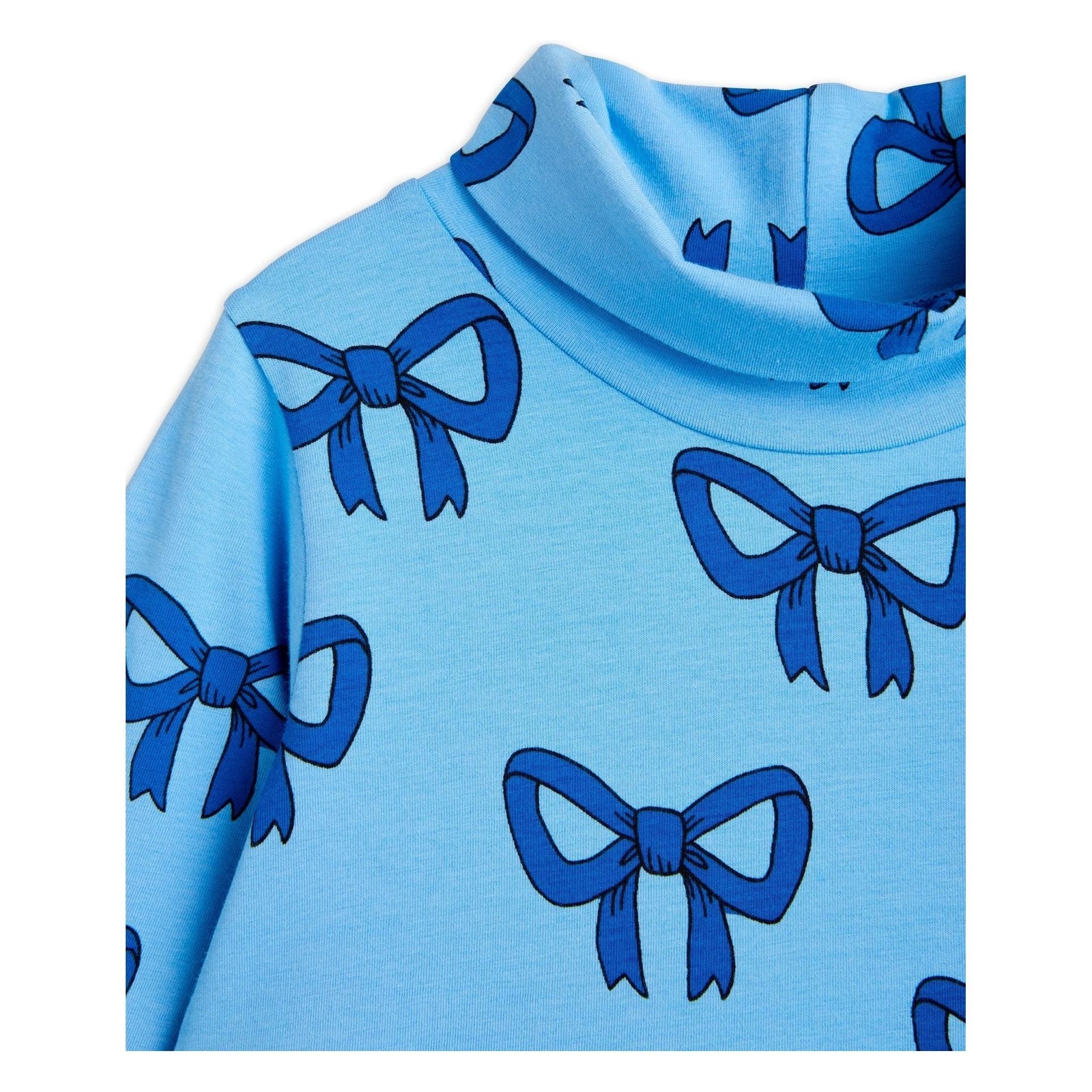 Bow Aop Ls Dress - Blue