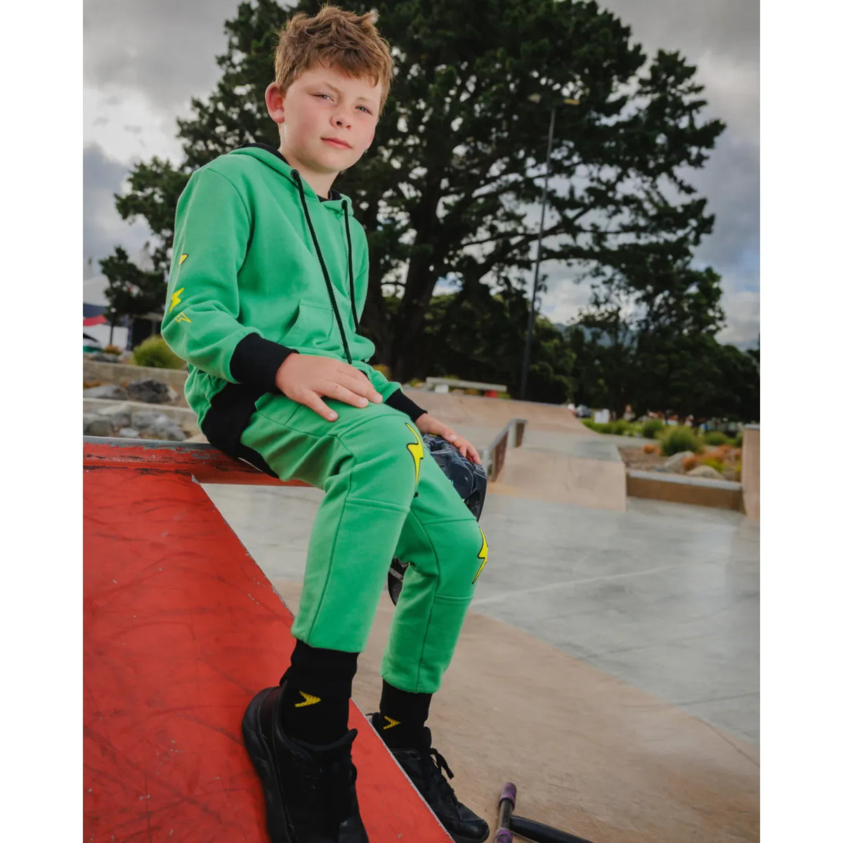 Green Bolt Track Pants