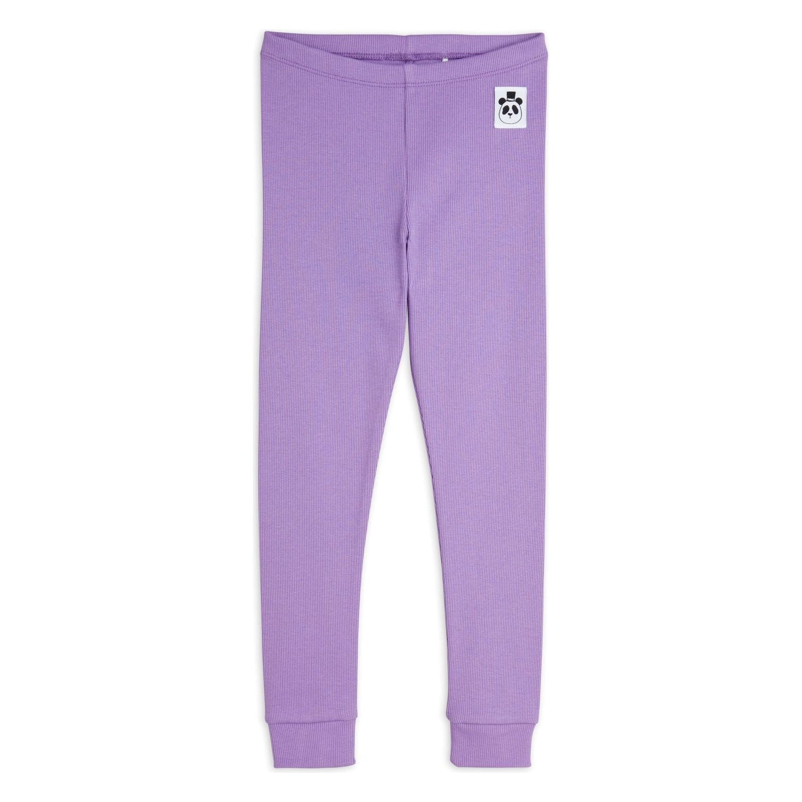 Solid Rib Leggings - Purple