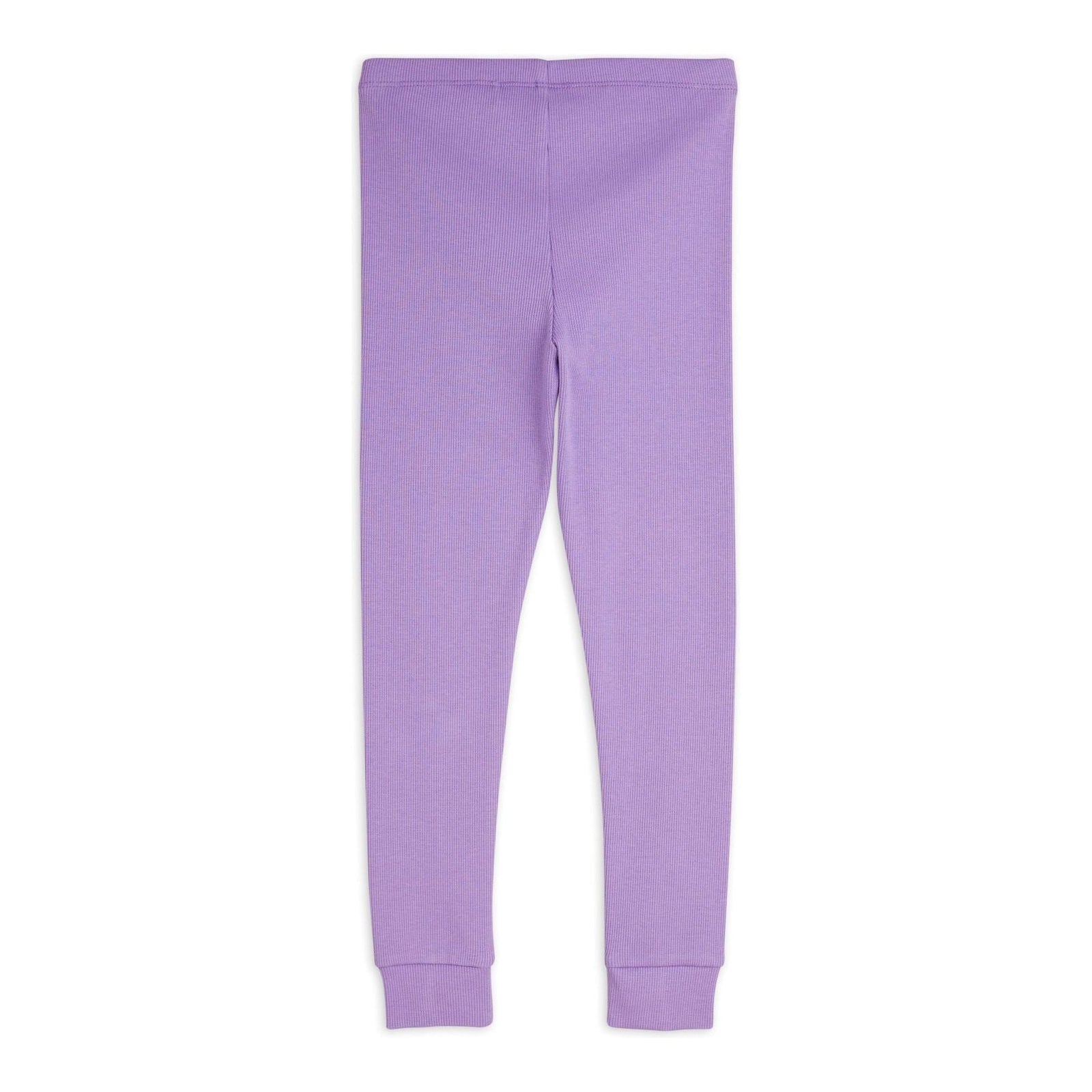 Solid Rib Leggings - Purple