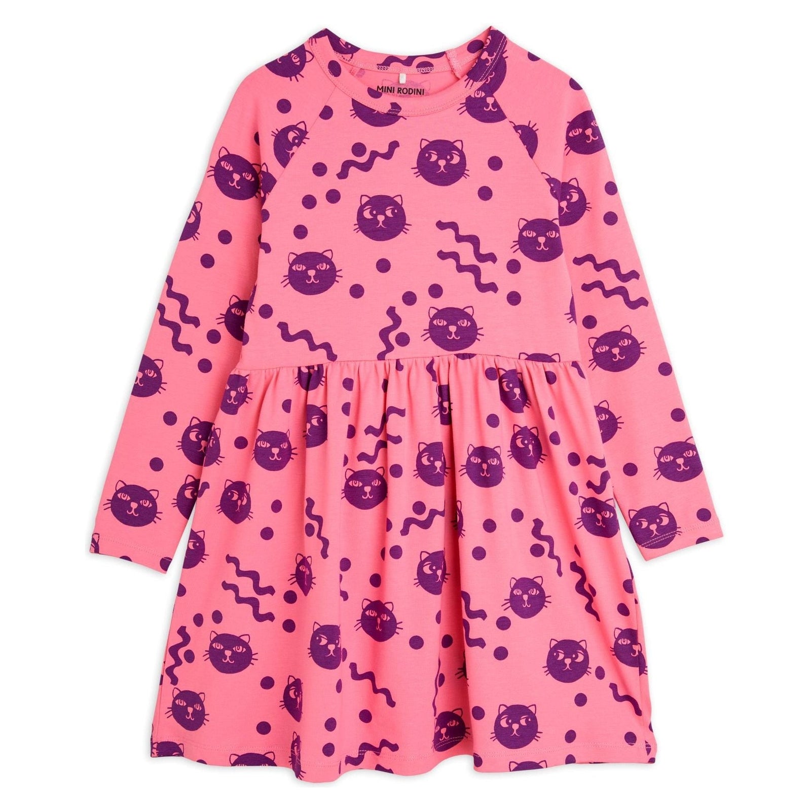 Squiggly Cats Aop Ls Dress