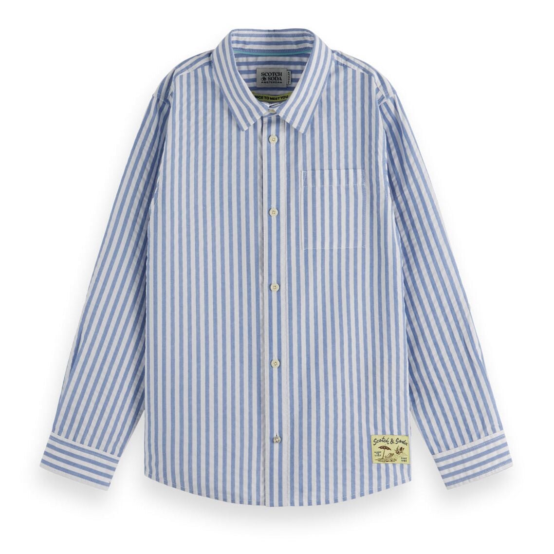Kids - Seersucker Shirt - Sky Blue