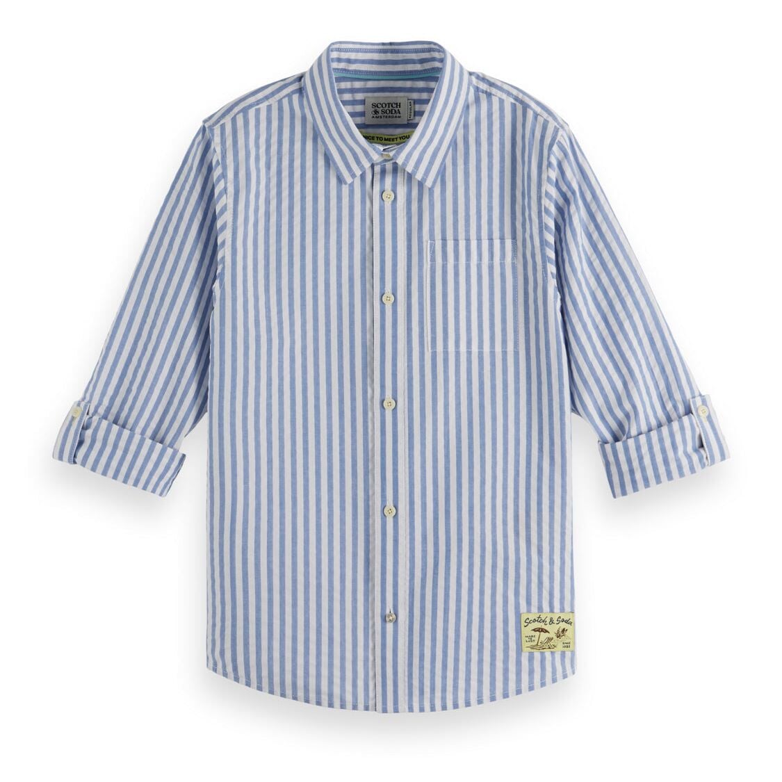 Kids - Seersucker Shirt - Sky Blue