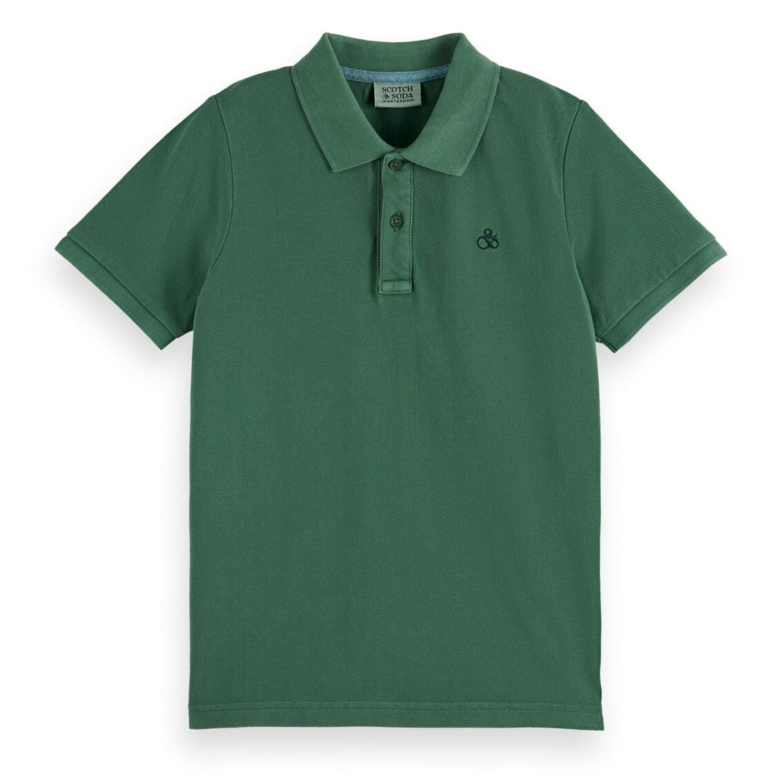 Kids - Garment-Dyed Pique Polo - Bench Green