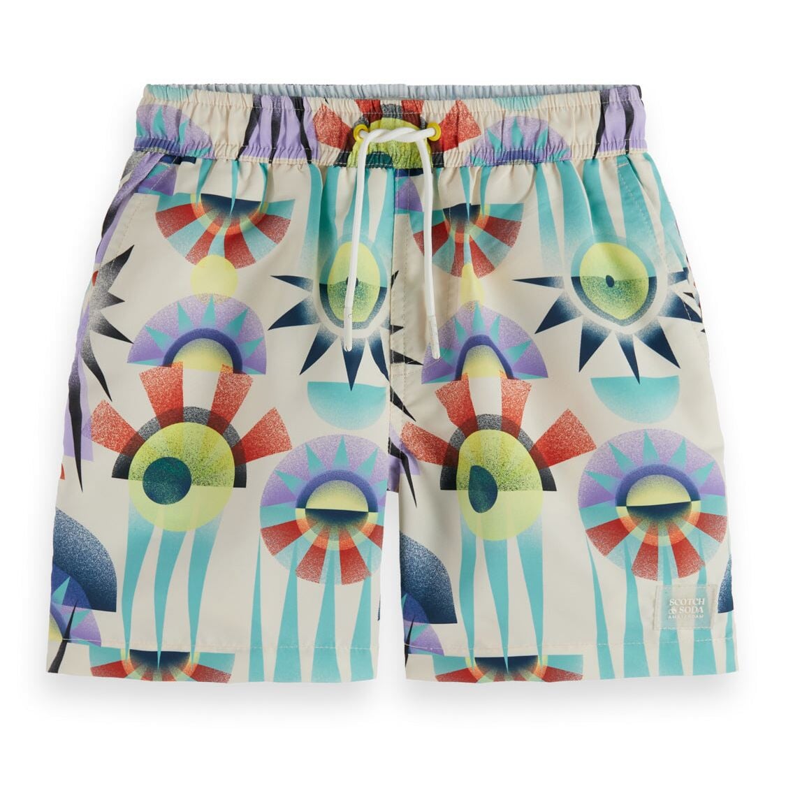 Kids - Printed Swimshorts -Luna Pier White