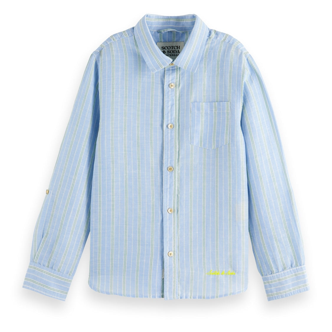 Kids - Yarn-Dyed Linen Shirt - Spring Blue
