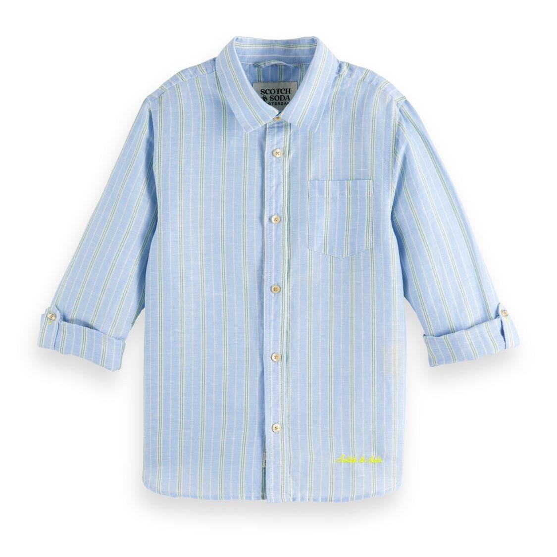 Kids - Yarn-Dyed Linen Shirt - Spring Blue