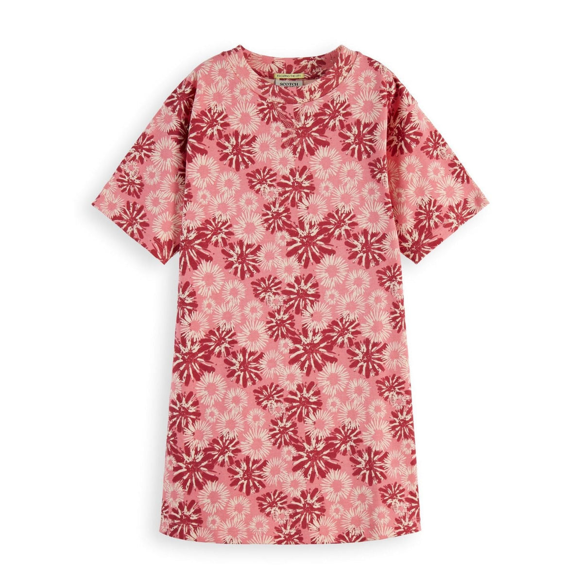 Kids - Printed T-Shirt Dress - Floral Rose