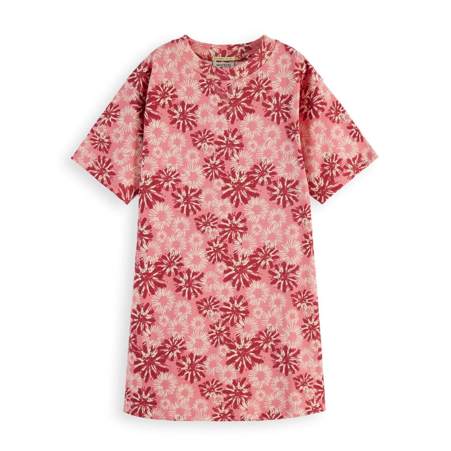 Kids - Printed T-Shirt Dress - Floral Rose
