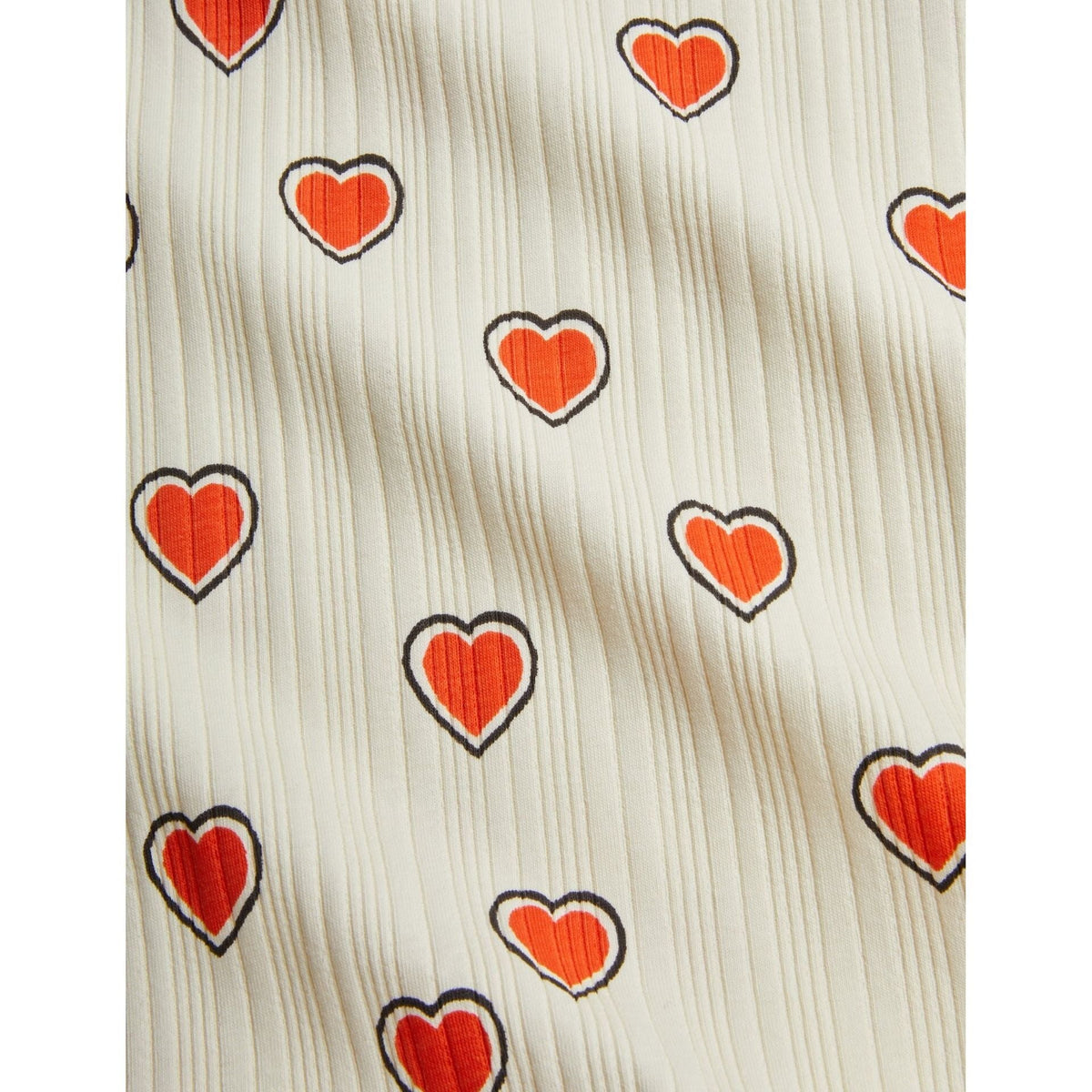 Outlined Hearts Trumpet Sleeve Top