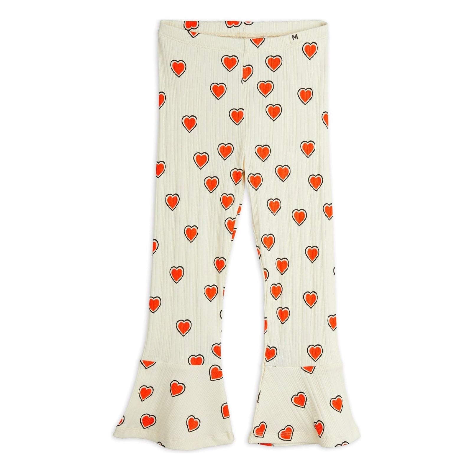 Outlined Hearts Flared Trousers
