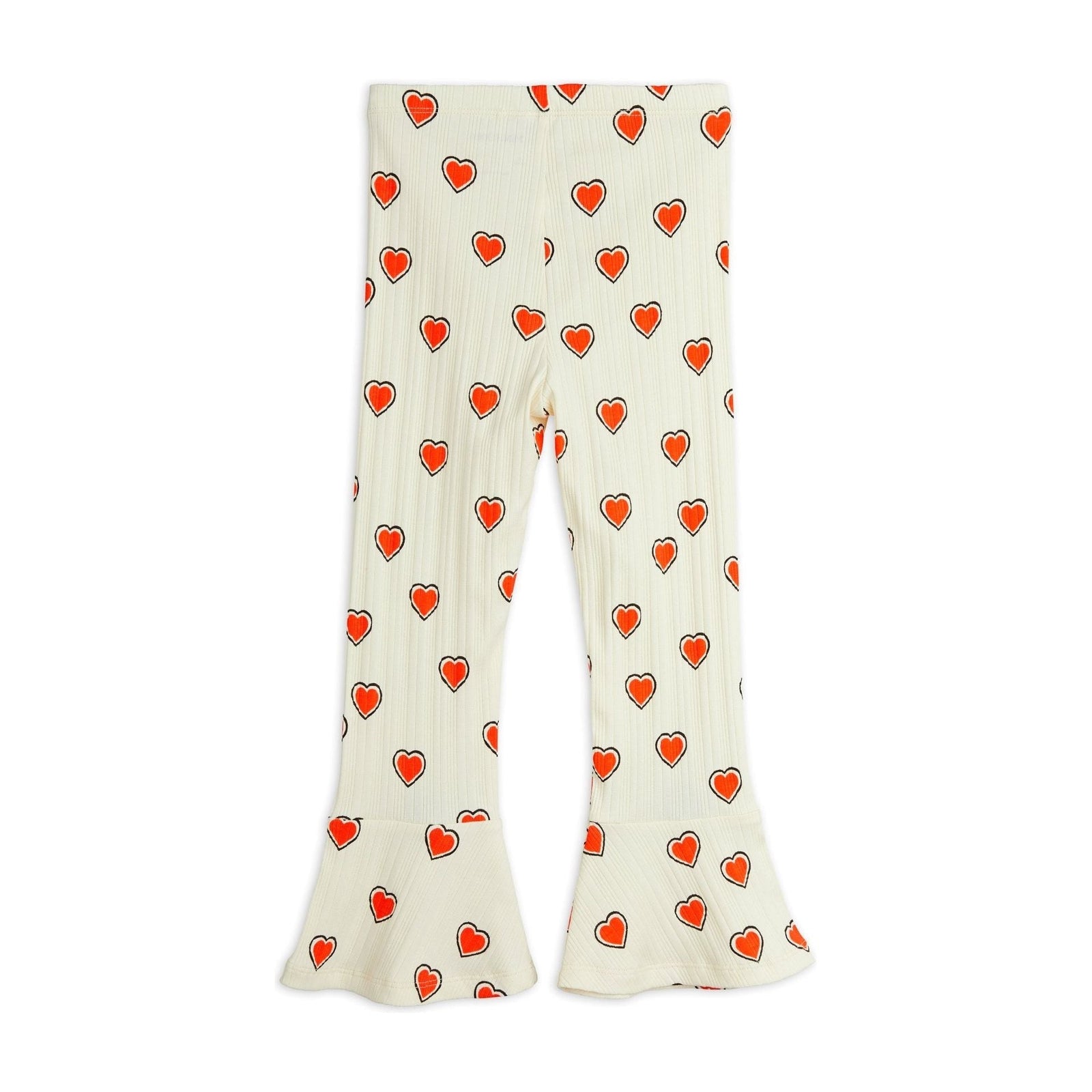 Outlined Hearts Flared Trousers