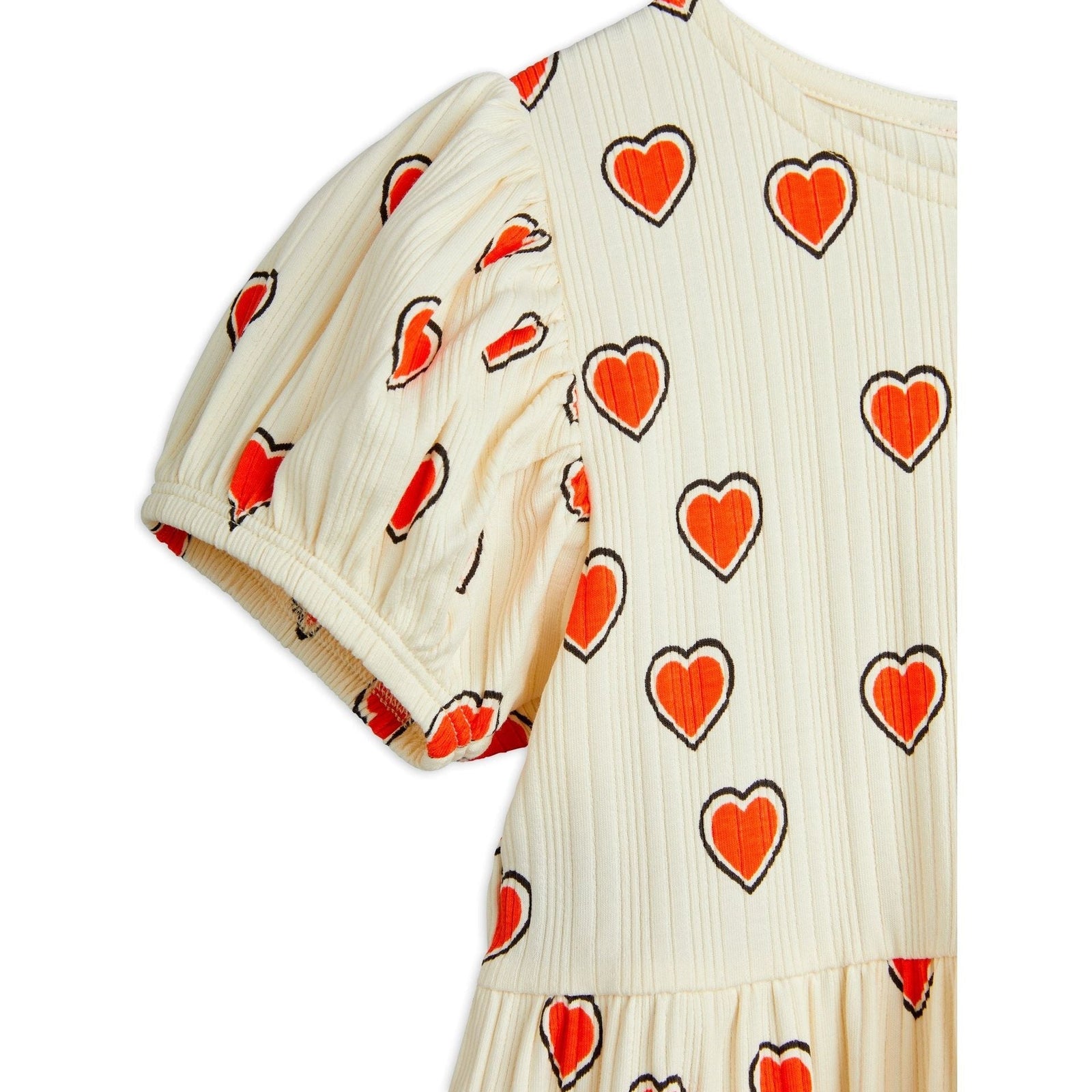 Outlined Hearts Aop Ss Dress