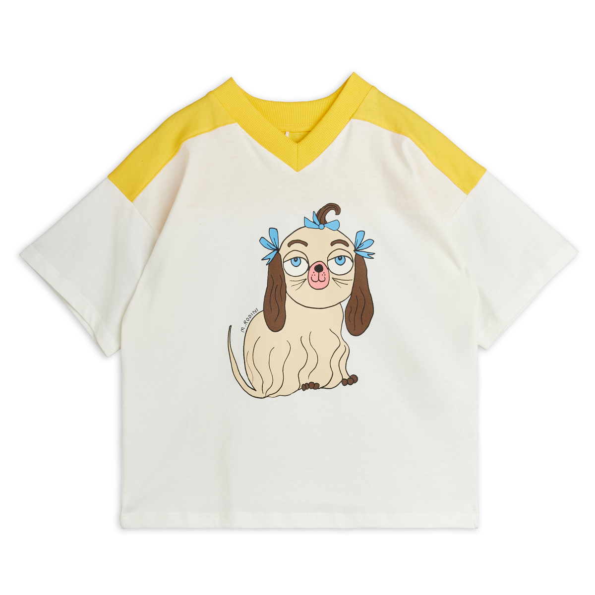 Dog V-Neck Sp Ss Tee - Yellow