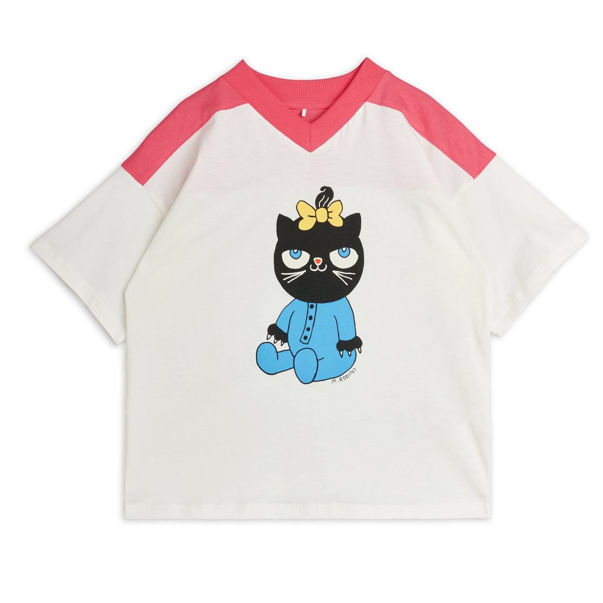 Cat V-Neck Sp Ss Tee - Pink