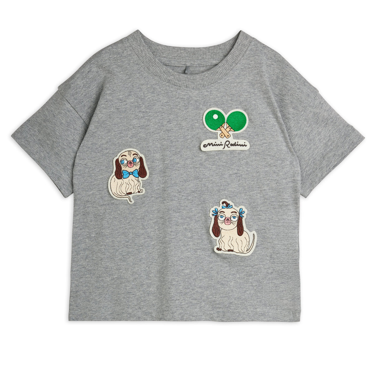 Minibabies Patches Ss Tee - Grey Melange