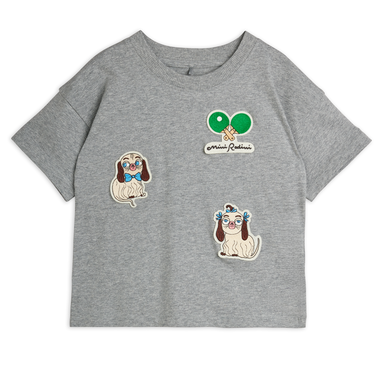 Minibabies Patches Ss Tee - Grey Melange
