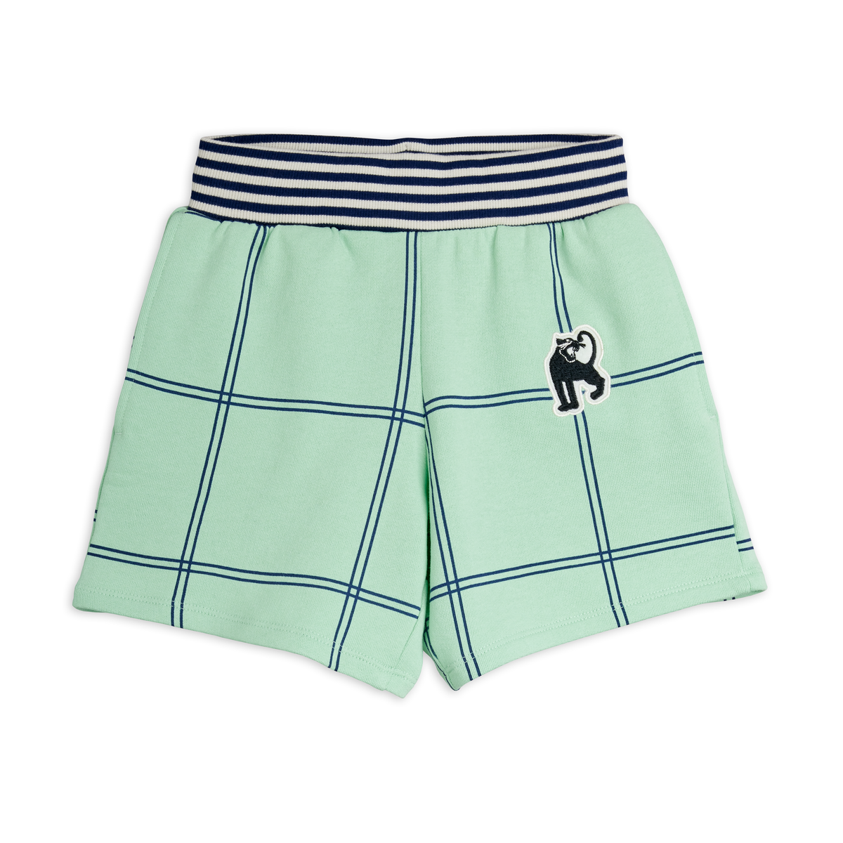 Check Aop Panther Patch Sweatshorts - Green