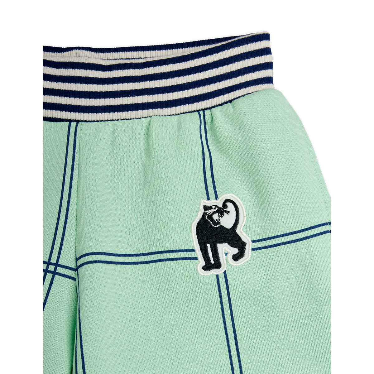 Check Aop Panther Patch Sweatshorts - Green