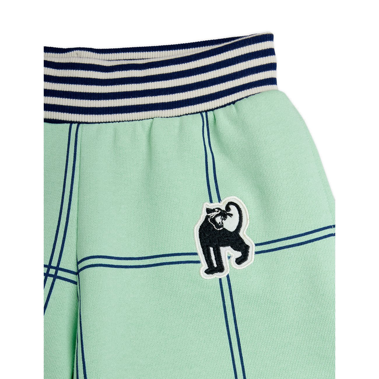 Check Aop Panther Patch Sweatshorts - Green