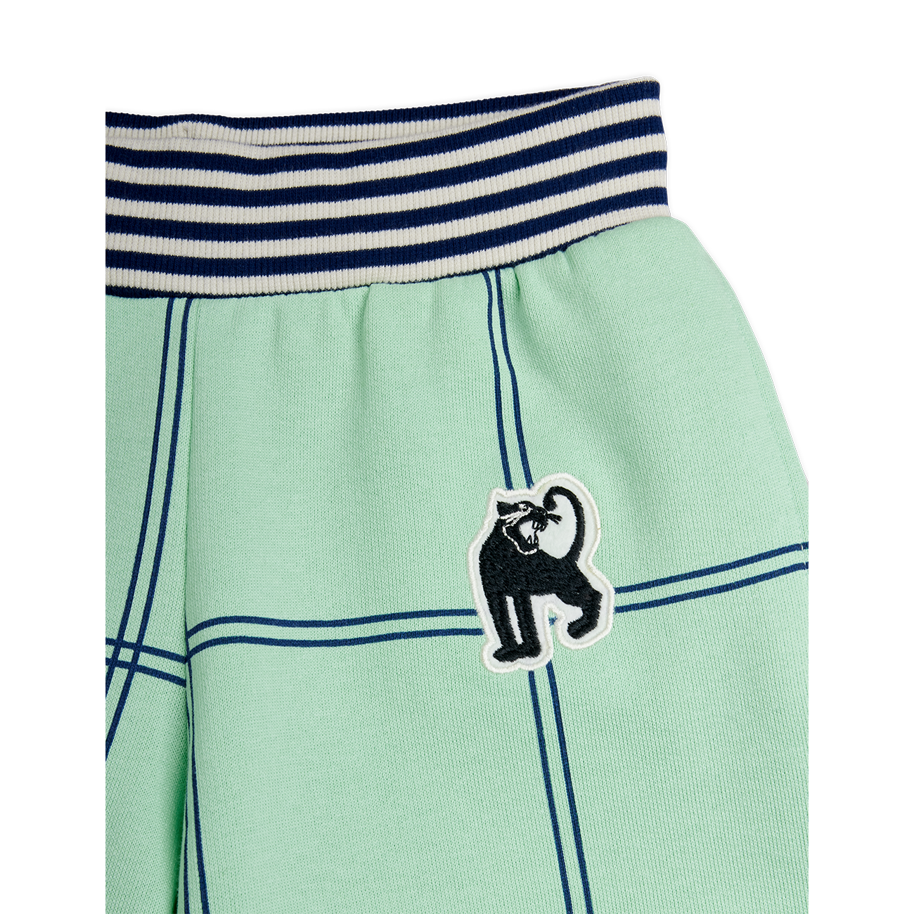Check Aop Panther Patch Sweatshorts - Green