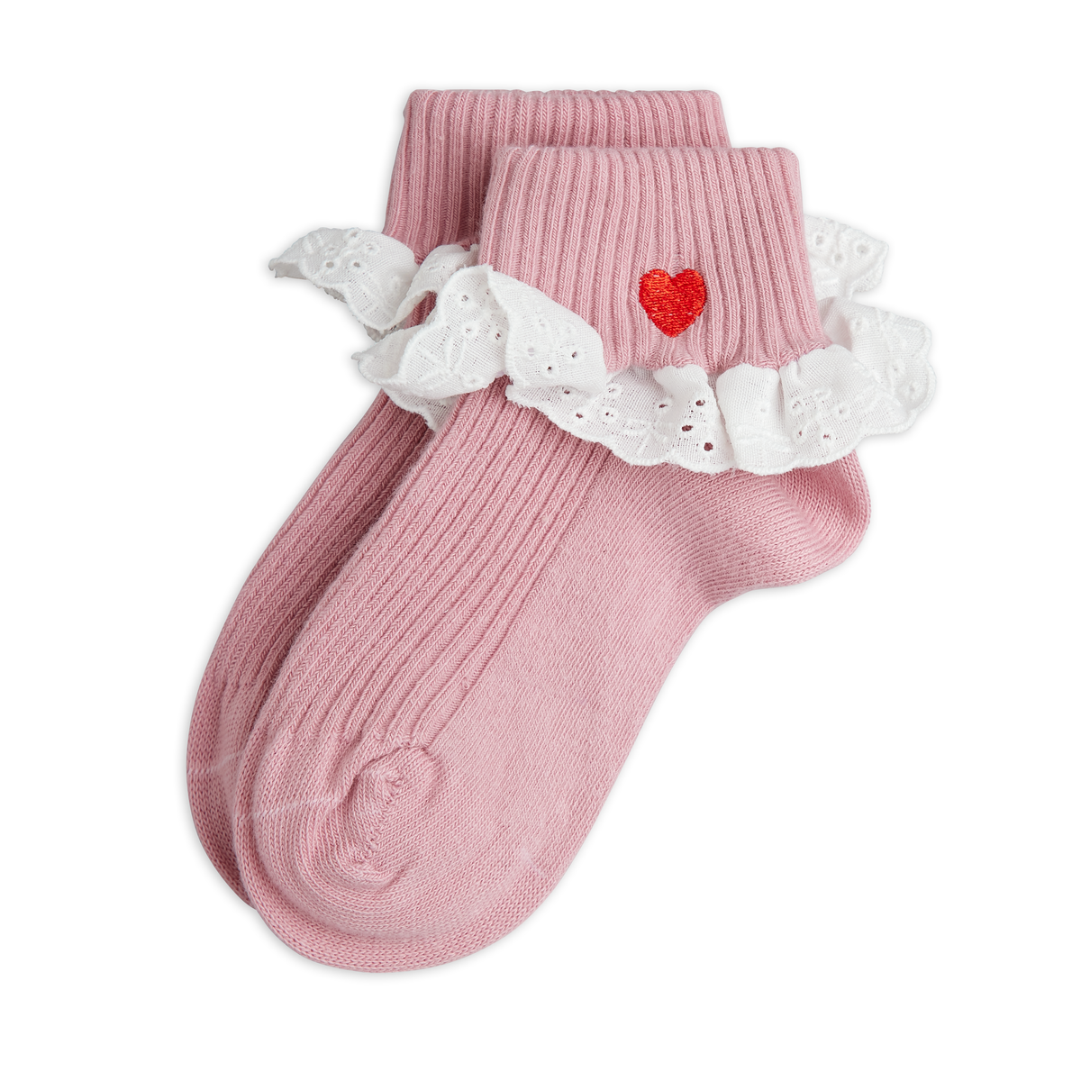 Heart Lace 1-Pack Socks - Pink