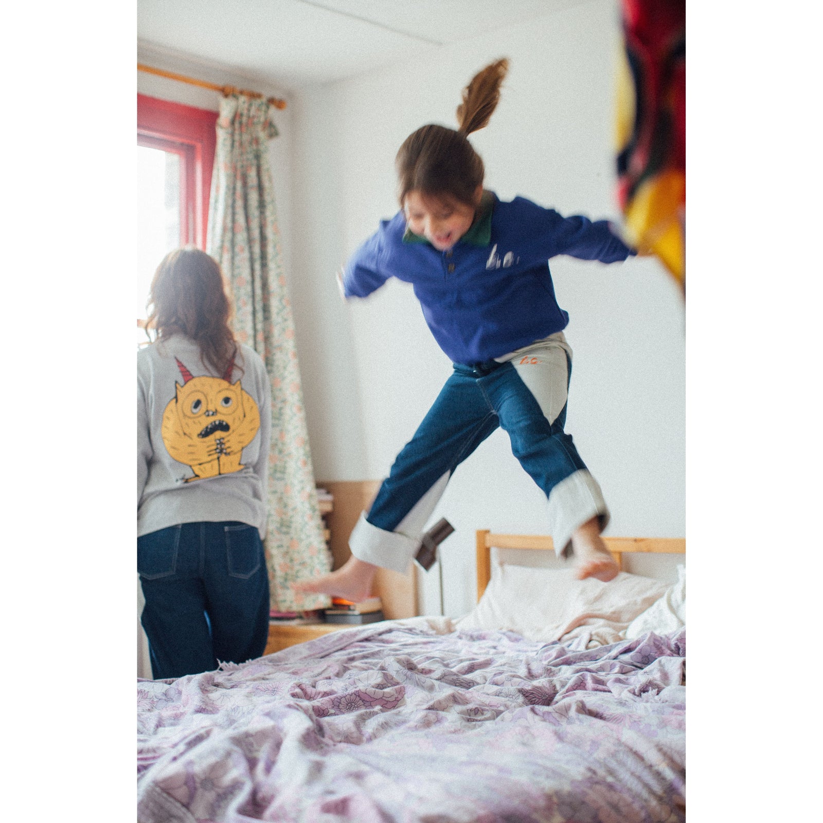 Bc Contrast Color Straight Denim Pants