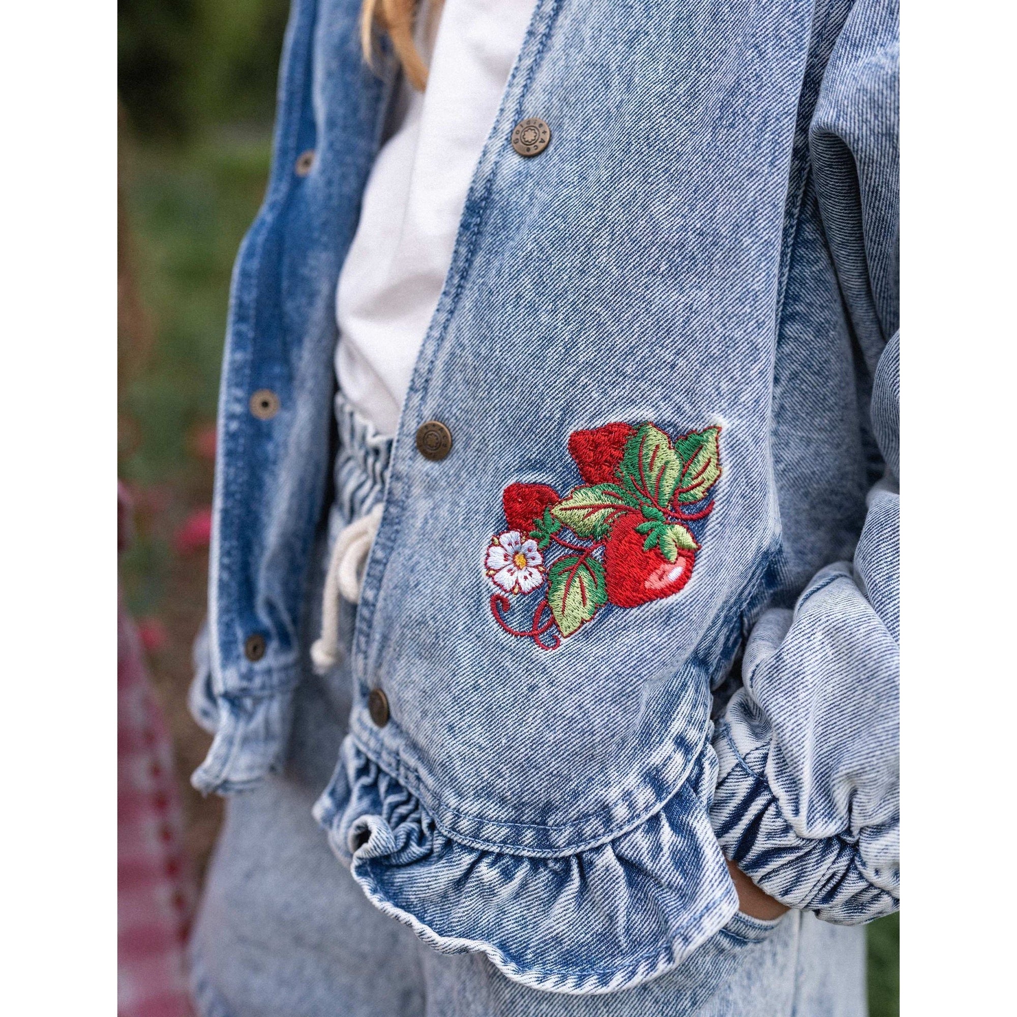 Sarah Strawberry Vintage Denim Jacket