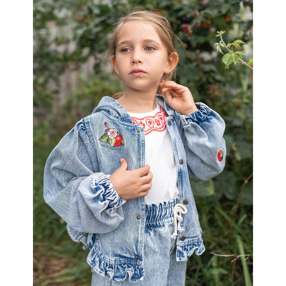 Sarah Strawberry Vintage Denim Jacket