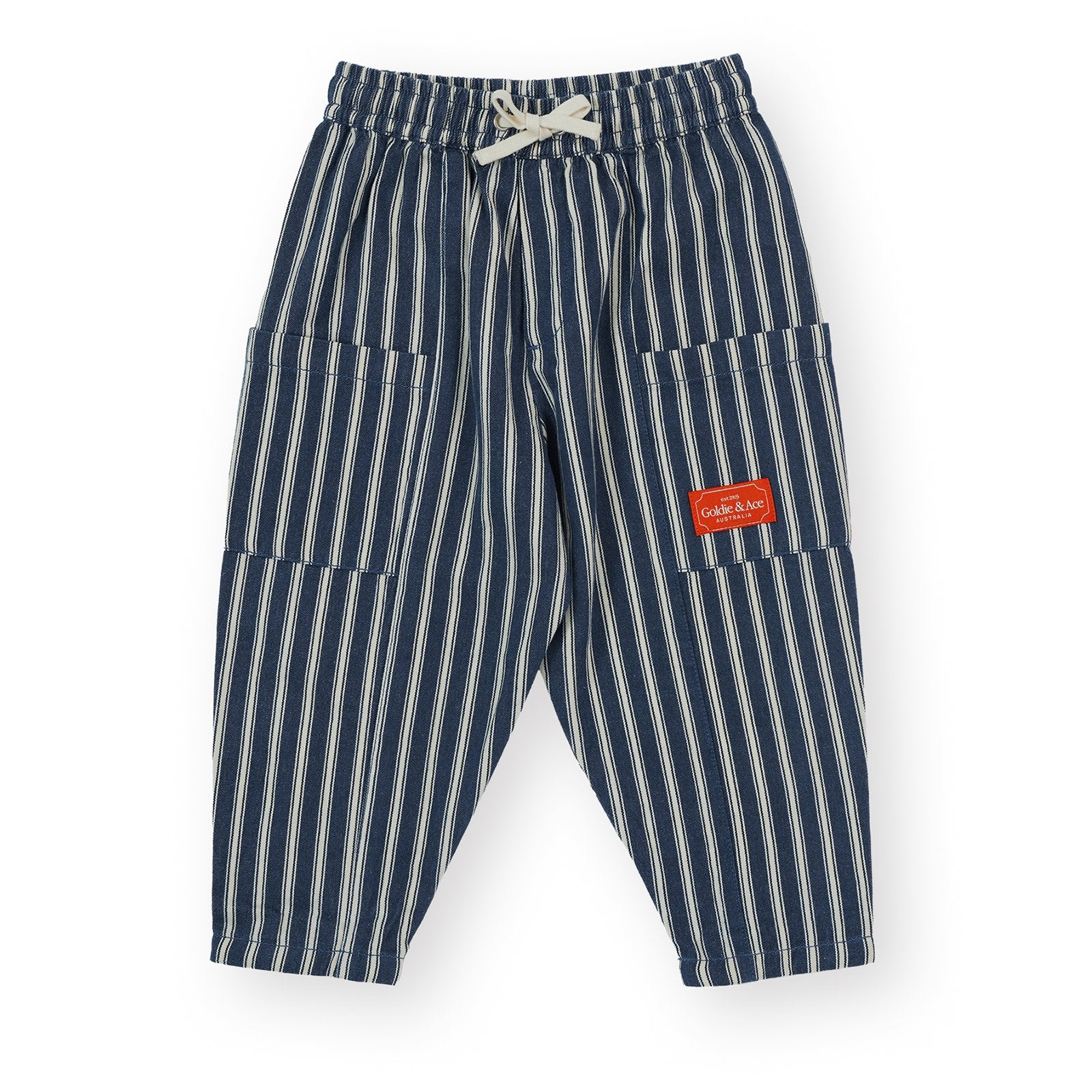 Goldie & Ace Railroad Stripe Kit Pocket Pant, product flat lay