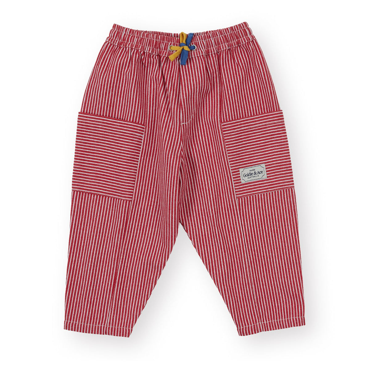 Goldie &amp; Ace Twist Stripe Kit Pocket Pant Red, product flat lay