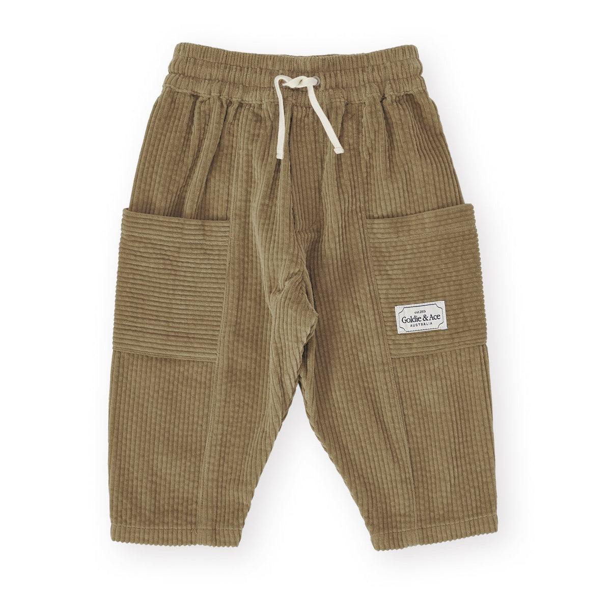 Goldie &amp; Ace Kit Corduroy Pocket Pant Khaki, product flat lay