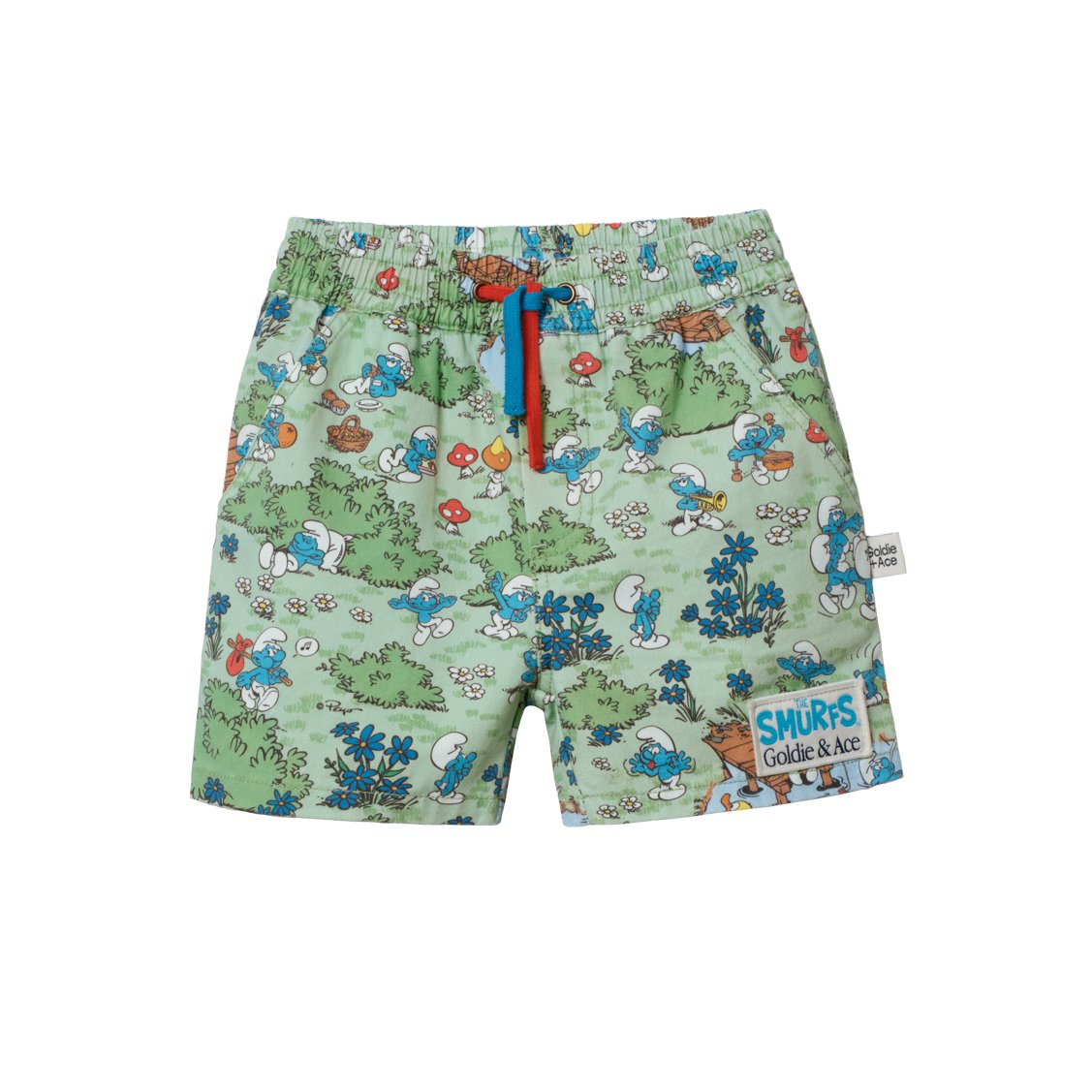Goldie &amp; Ace x The Smurfs Village Print Shorts, product shot