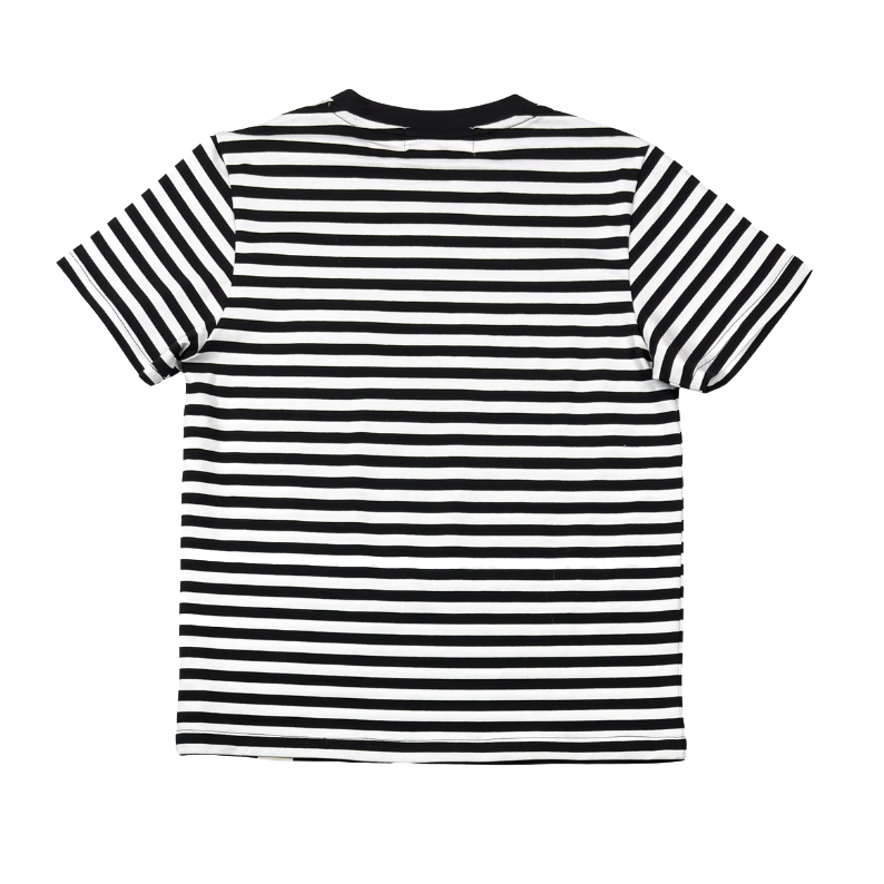 Black Striped Smiley Tee