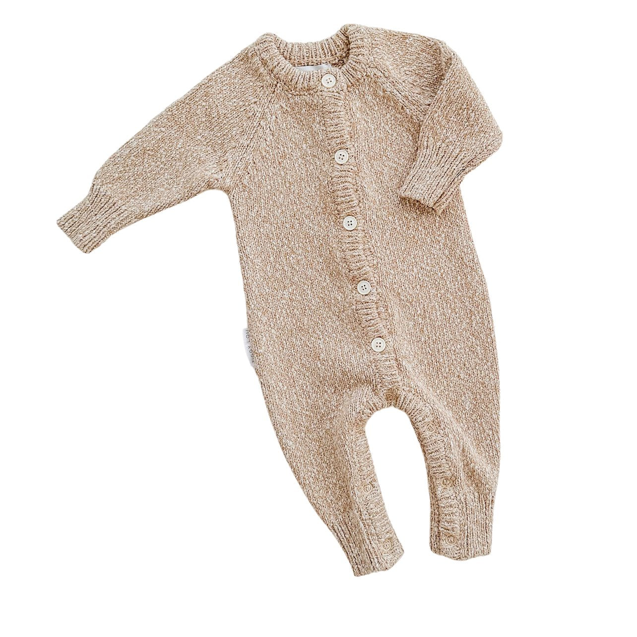 Classic Knit Romper Almond