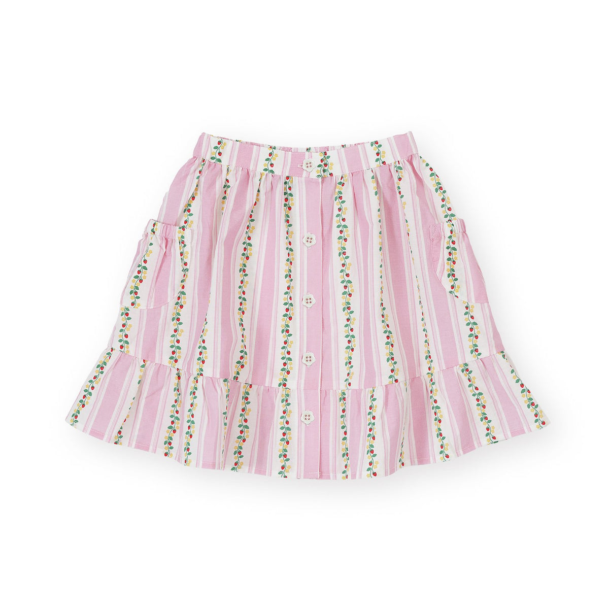 Antique Stripe Strawberry Peplum Skirt
