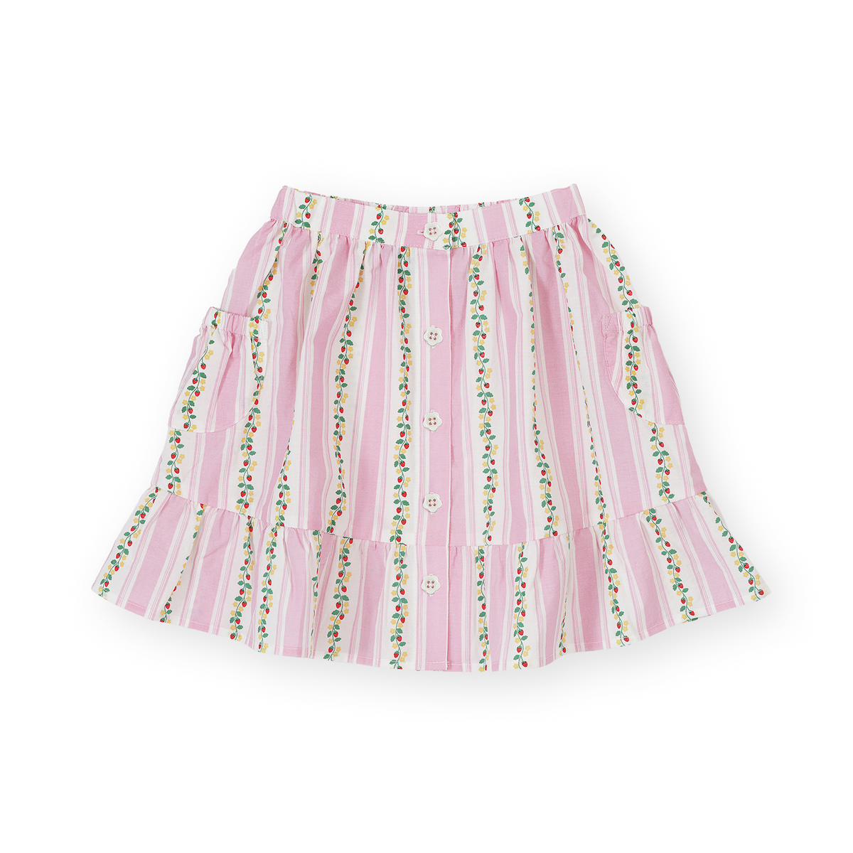 Antique Stripe Strawberry Peplum Skirt