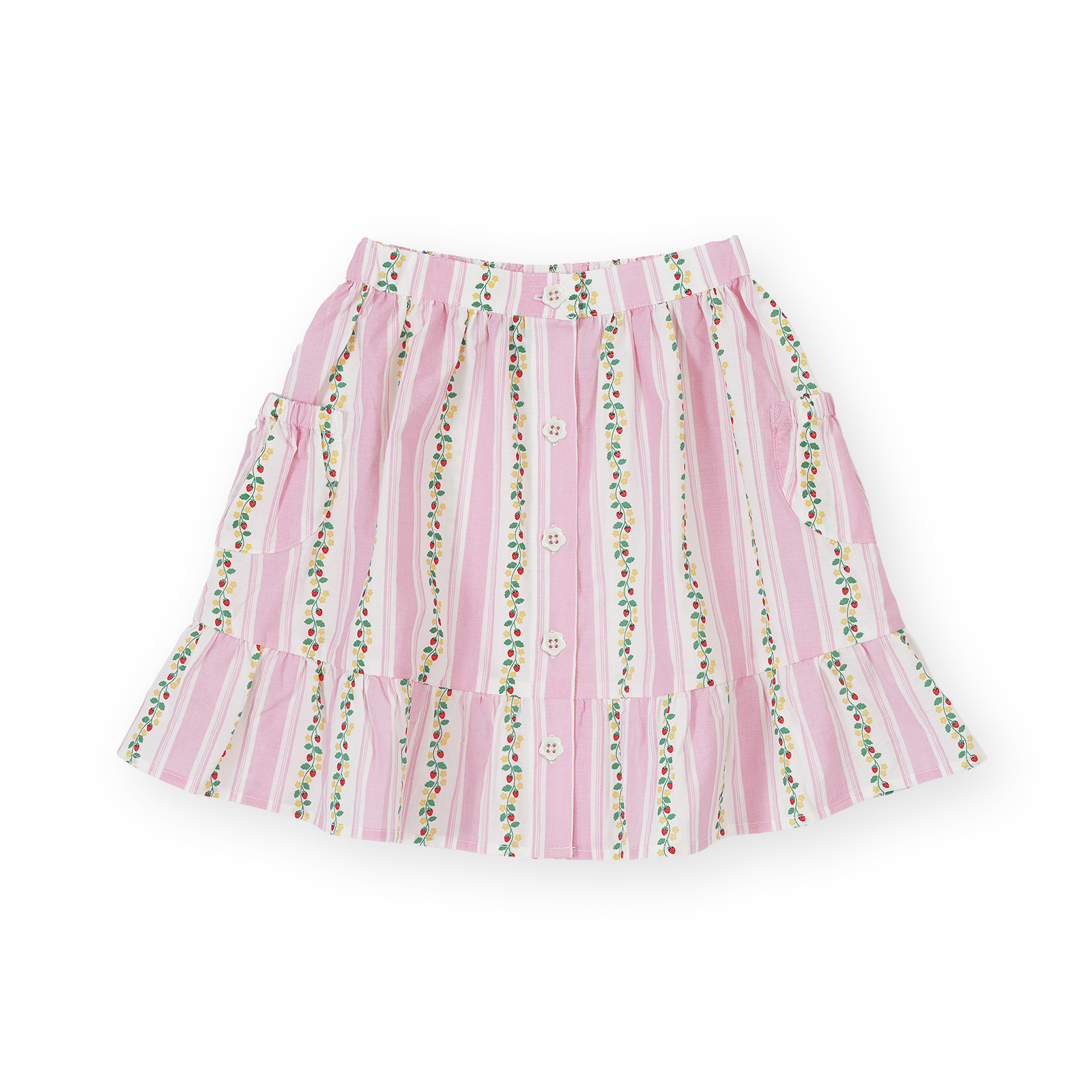 Antique Stripe Strawberry Peplum Skirt