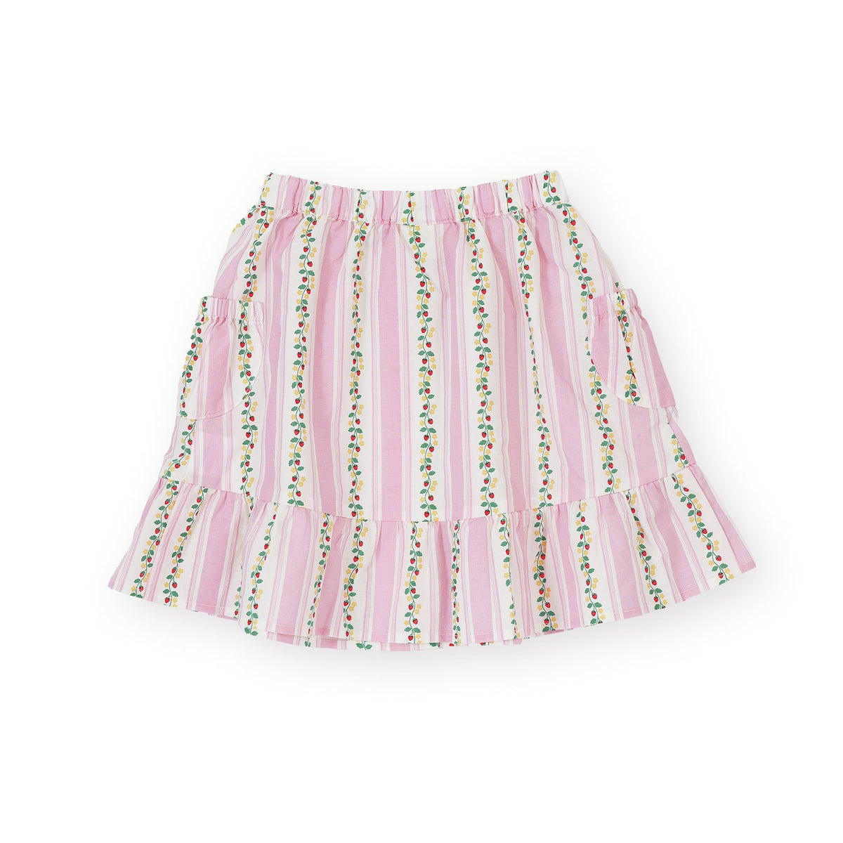 Antique Stripe Strawberry Peplum Skirt