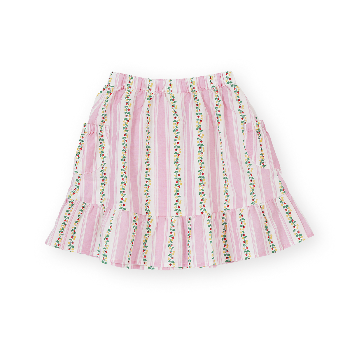 Antique Stripe Strawberry Peplum Skirt