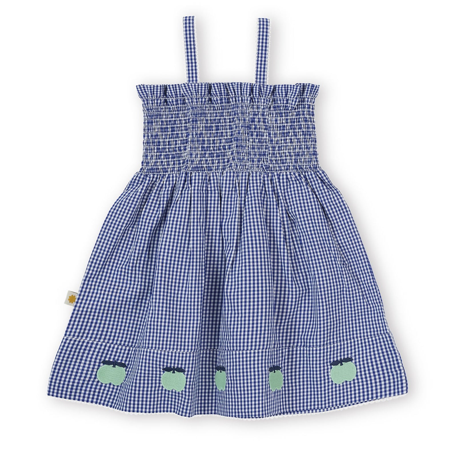 Shirred Gingham Apple Dress