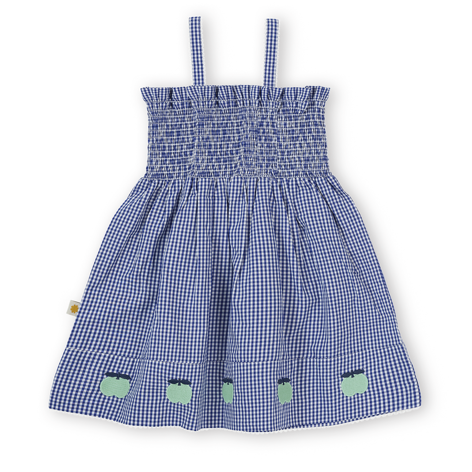 Shirred Gingham Apple Dress