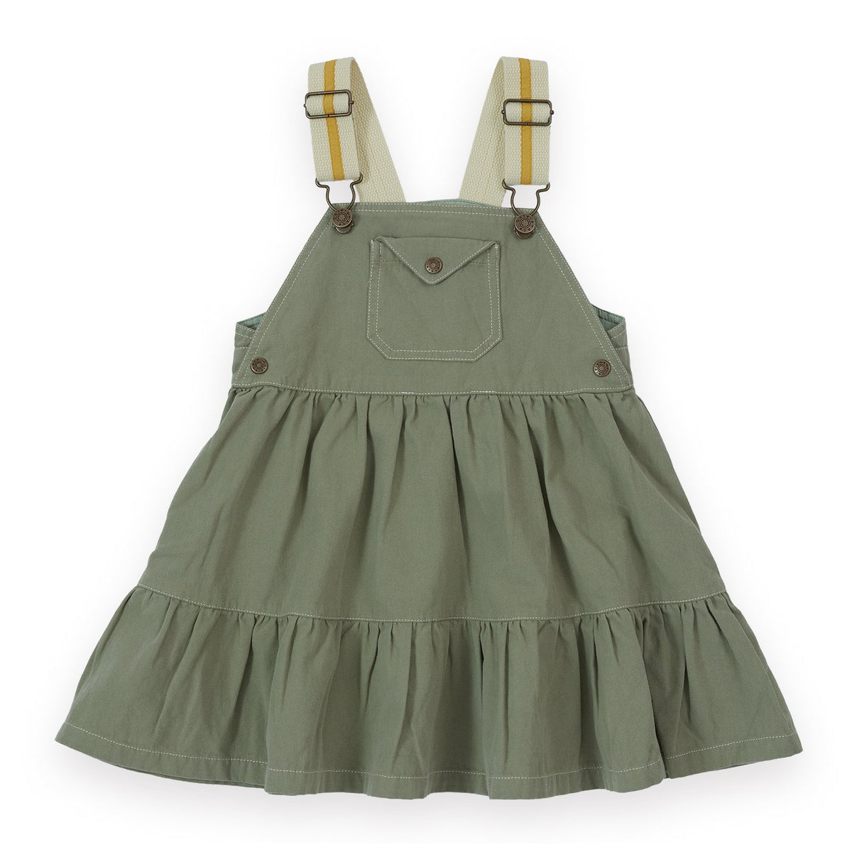 Goldie &amp; Ace Carpenter Utility Pinafore Dress, product flat lay