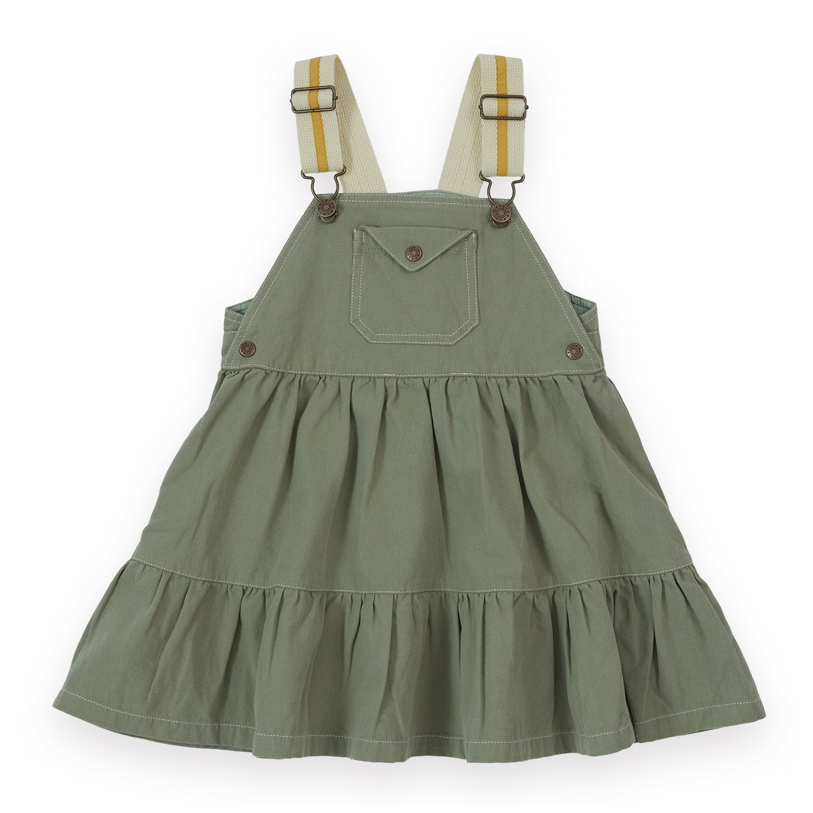 Goldie & Ace Carpenter Utility Pinafore Dress, product flat lay