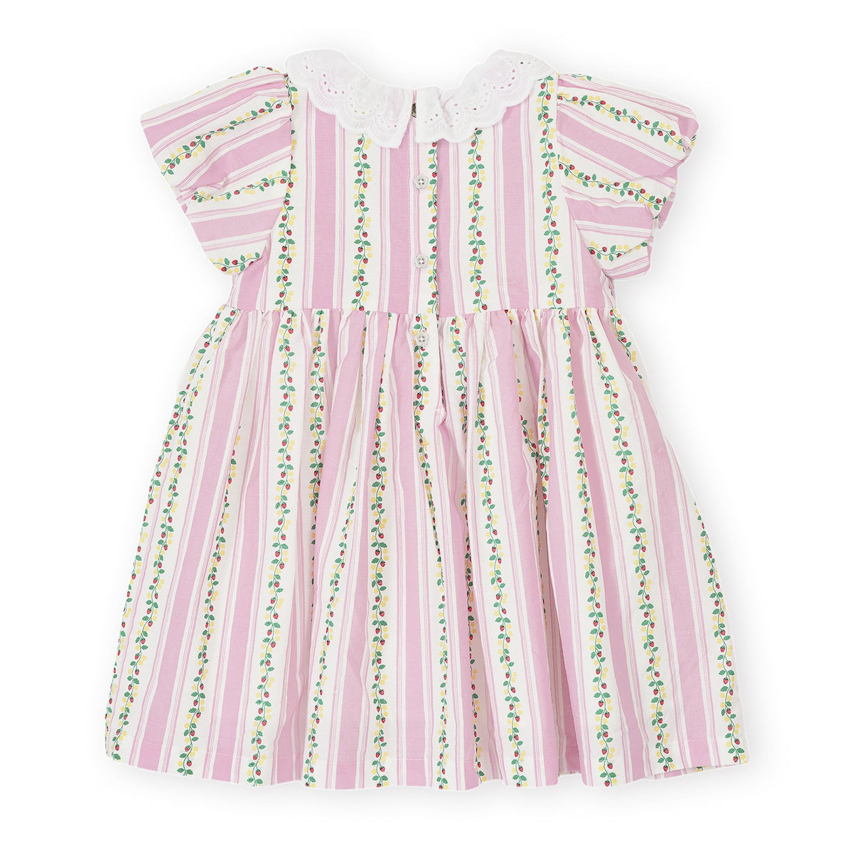 Antique Stripe Strawberry Flo Smocked Dress