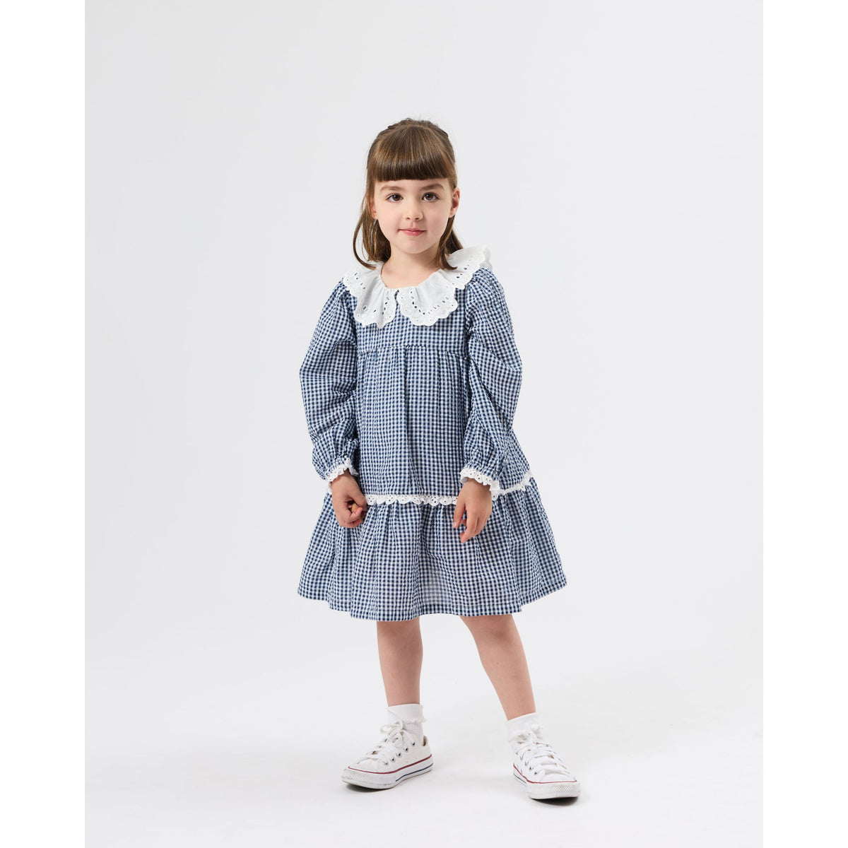 Gingham Collared Dress