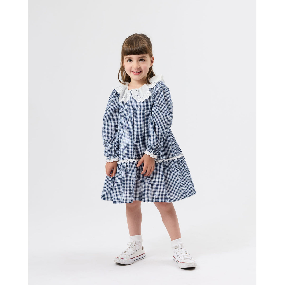 Gingham Collared Dress
