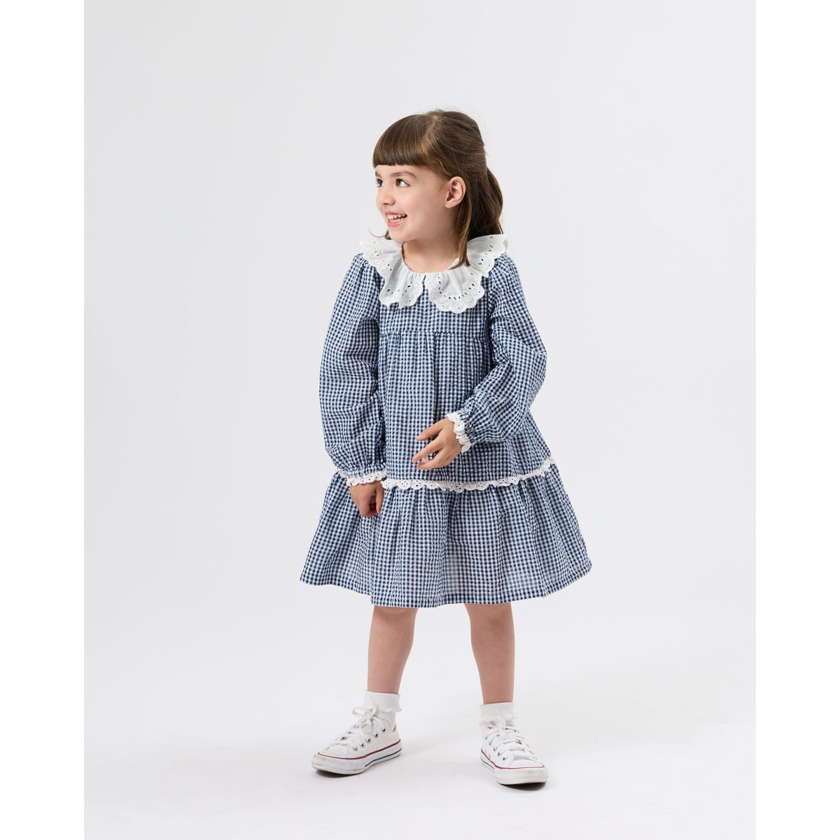 Gingham Collared Dress