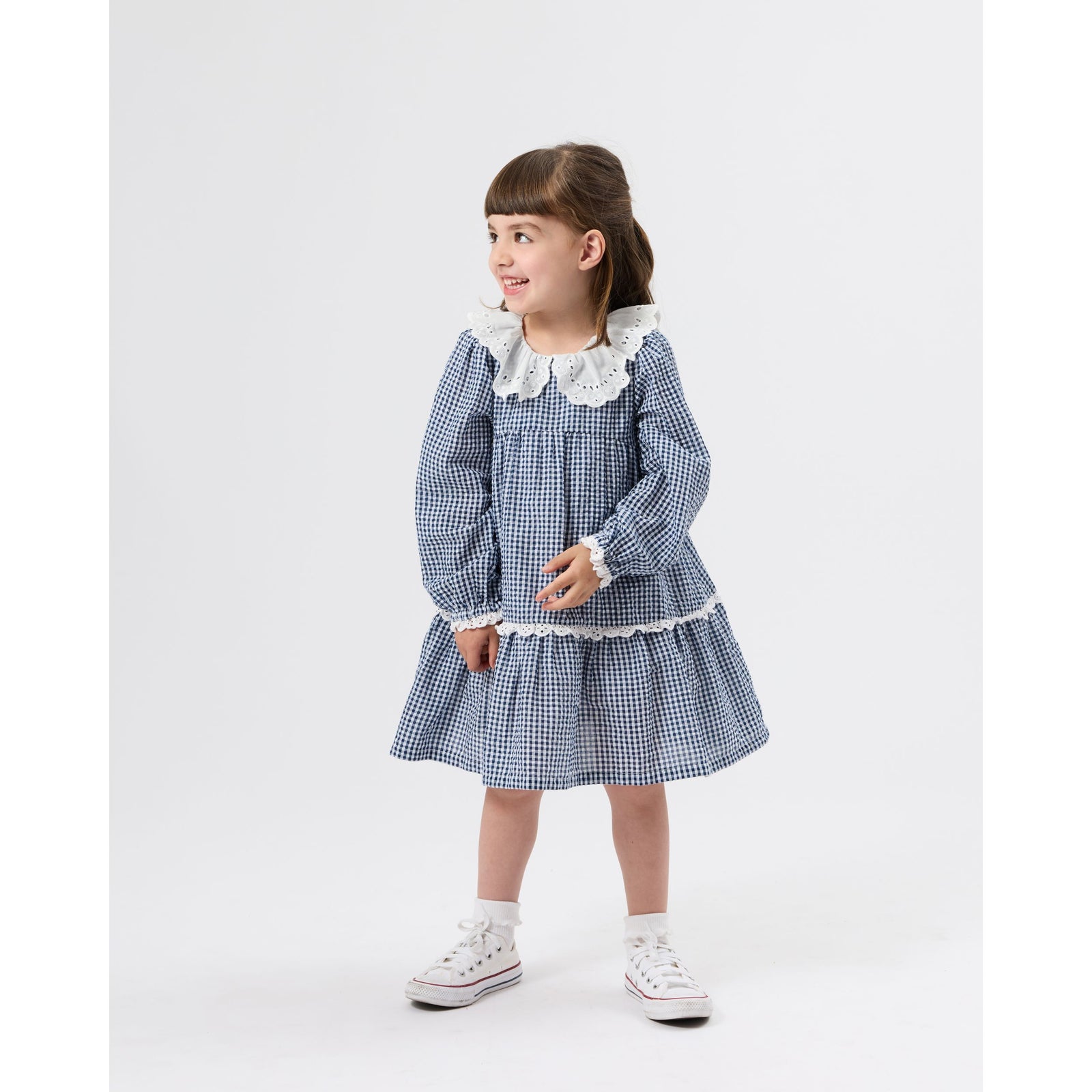 Gingham Collared Dress